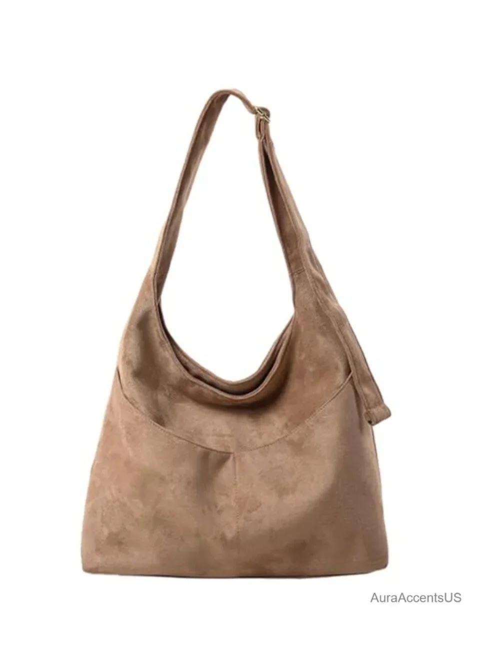 Women's Faux Suede Hobo Bag Large Slouchy Shoulder Tote with Zipper
